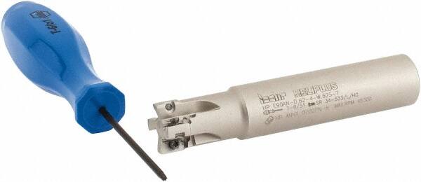 Iscar - 5/8" Cut Diam, 0.303" Max Depth of Cut, 5/8" Shank Diam, 3-1/4" OAL, Indexable Square Shoulder End Mill - HP AN.. 0702.. Inserts, Weldon Shank, 90° Lead Angle, Series Heliplus - Americas Industrial Supply