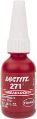 Loctite - 10 mL Bottle, Red, High Strength Liquid Threadlocker - Series 271, 24 hr Full Cure Time, Hand Tool, Heat Removal - Americas Industrial Supply