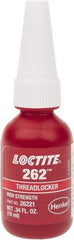 Loctite - 10 mL Bottle, Red, High Strength Liquid Threadlocker - Series 262, 24 hr Full Cure Time, Hand Tool, Heat Removal - Americas Industrial Supply