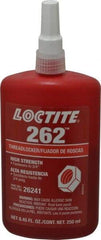 Loctite - 250 mL Bottle, Red, High Strength Liquid Threadlocker - Series 262, 24 hr Full Cure Time, Hand Tool, Heat Removal - Americas Industrial Supply