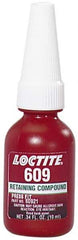 Loctite - 10 mL Bottle, Green, Medium Strength Liquid Retaining Compound - Series 609, 24 hr Full Cure Time, Heat Removal - Americas Industrial Supply