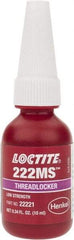 Loctite - 10 mL Bottle, Purple, Low Strength Liquid Threadlocker - Series 222MS, 24 hr Full Cure Time, Hand Tool Removal - Americas Industrial Supply