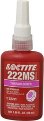 Loctite - 50 mL Bottle, Purple, Low Strength Liquid Threadlocker - Series 222MS, 24 hr Full Cure Time, Hand Tool, Heat Removal - Americas Industrial Supply