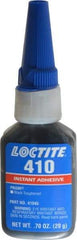 Loctite - 0.70 oz Bottle Black Instant Adhesive - Series 410, 90 sec Fixture Time, 24 hr Full Cure Time, Bonds to Metal, Plastic & Rubber - Americas Industrial Supply