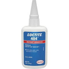 Loctite - 4 oz Bottle Clear Instant Adhesive - Series 404, 30 sec Fixture Time, 24 hr Full Cure Time, Bonds to Plastic & Rubber - Americas Industrial Supply
