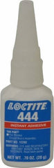 Loctite - 0.70 oz Bottle Clear Instant Adhesive - Series 444, 30 sec Fixture Time, 24 hr Full Cure Time, Bonds to Metal, Plastic & Rubber - Americas Industrial Supply