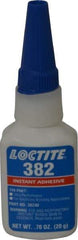Loctite - 0.70 oz Bottle Clear Instant Adhesive - Series 382, 30 sec Fixture Time, 24 hr Full Cure Time, Bonds to Metal, Plastic & Rubber - Americas Industrial Supply