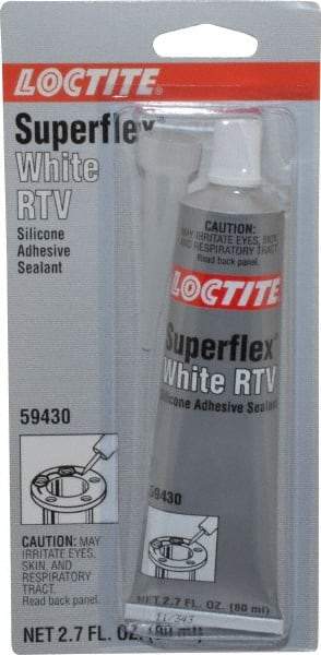 Loctite - 80 mL Tube White RTV Silicone Joint Sealant - 30 min Tack Free Dry Time, 24 hr Full Cure Time, Series 135 - Americas Industrial Supply