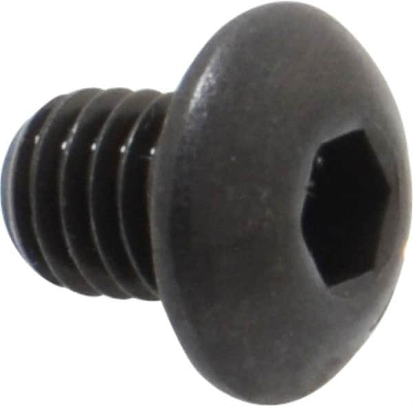 Value Collection - #10-32 UNF Hex Socket Drive, Button Screw - Alloy Steel, Black Oxide Finish, 1/4" Length Under Head - Americas Industrial Supply