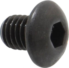 Value Collection - #10-32 UNF Hex Socket Drive, Button Screw - Alloy Steel, Black Oxide Finish, 1/4" Length Under Head - Americas Industrial Supply