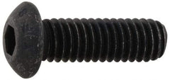 Value Collection - #8-32 UNC Hex Socket Drive, Button Screw - Alloy Steel, Black Oxide Finish, 3/8" Length Under Head - Americas Industrial Supply