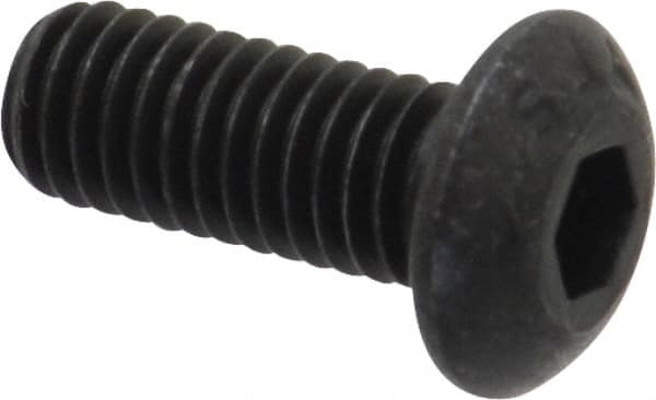 Value Collection - #10-32 UNF Hex Socket Drive, Button Screw - Alloy Steel, Black Oxide Finish, 1/2" Length Under Head - Americas Industrial Supply