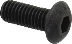 Value Collection - #10-32 UNF Hex Socket Drive, Button Screw - Alloy Steel, Black Oxide Finish, 1/2" Length Under Head - Americas Industrial Supply