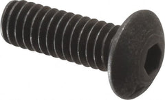 Value Collection - #8-32 UNC Hex Socket Drive, Button Screw - Alloy Steel, Black Oxide Finish, 1/2" Length Under Head - Americas Industrial Supply