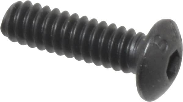 Value Collection - #6-32 UNC Hex Socket Drive, Button Screw - Alloy Steel, Black Oxide Finish, 1/2" Length Under Head - Americas Industrial Supply