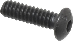Value Collection - #6-32 UNC Hex Socket Drive, Button Screw - Alloy Steel, Black Oxide Finish, 1/2" Length Under Head - Americas Industrial Supply