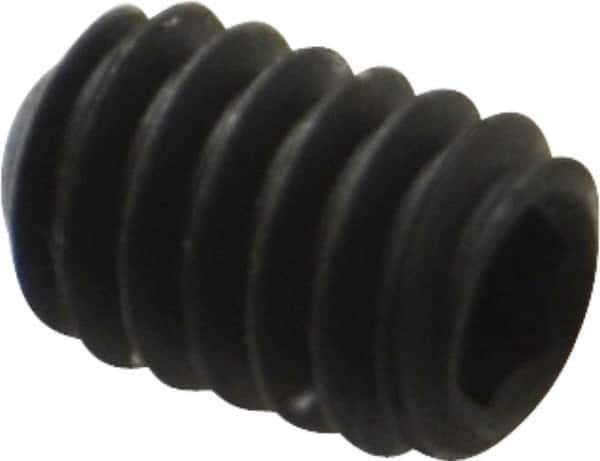 Value Collection - 1/4-20 UNC, 3/8" OAL, Cup Point Set Screw - Grade 8 Steel, 1/8" Key - Americas Industrial Supply