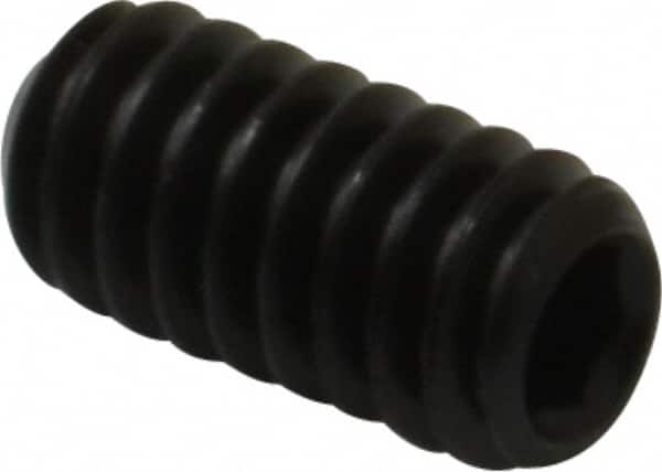 Value Collection - 1/4-20 UNC, 1/2" OAL, Cup Point Set Screw - Grade 8 Steel, 1/8" Key - Americas Industrial Supply