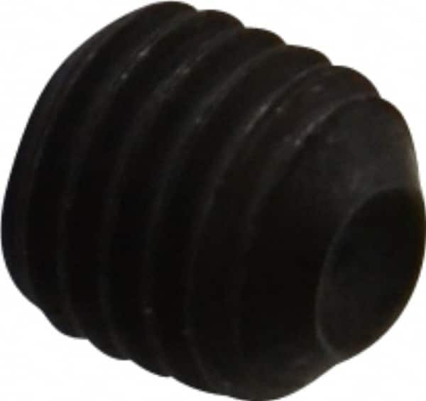 Value Collection - 1/4-28 UNF, 1/4" OAL, Cup Point Set Screw - Grade 8 Steel, 1/8" Key - Americas Industrial Supply
