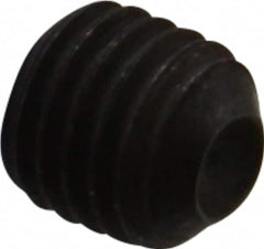 Value Collection - 1/4-28 UNF, 1/4" OAL, Cup Point Set Screw - Grade 8 Steel, 1/8" Key - Americas Industrial Supply