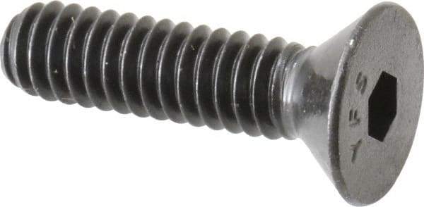 Value Collection - 1/4-20 UNC Hex Socket Drive, Flat Screw - Alloy Steel, Black Oxide Finish, Partially Threaded, 1" OAL - Americas Industrial Supply
