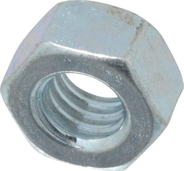 Value Collection - 5/16-18 UNC Steel Right Hand Hex Nut - 1/2" Across Flats, 17/64" High, Zinc-Plated Finish - Americas Industrial Supply