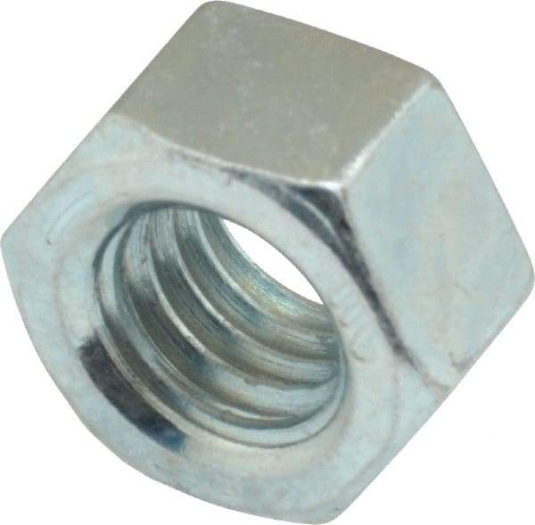 Value Collection - 1/2-13 UNC Steel Right Hand Hex Nut - 3/4" Across Flats, 7/16" High, Zinc-Plated Finish - Americas Industrial Supply