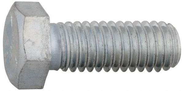 Made in North America - 7/16-14 UNC, 1-3/4" Length Under Head Hex Head Cap Screw - Partially Threaded, Grade 5 Steel, Zinc-Plated Finish, 5/8" Hex - Americas Industrial Supply