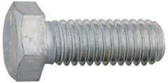 Made in North America - 1/2-13 UNC, 2" Length Under Head Hex Head Cap Screw - Partially Threaded, Grade 5 Steel, Zinc-Plated Finish, 3/4" Hex - Americas Industrial Supply