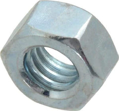 Value Collection - 5/16-18 UNC Steel Right Hand Hex Nut - 1/2" Across Flats, 17/64" High, Zinc-Plated Finish - Americas Industrial Supply