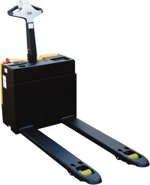 Vestil - 3,000 Lb Capacity, 7-51/64" Lift Electric Pallet Truck - 3.1" Min Lift Height, 47" Fork Length x 25" Fork Width, 28-1/2" Overall Width - Americas Industrial Supply