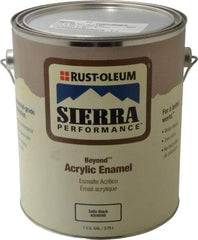 Rust-Oleum - 1 Gal Black Satin Finish Acrylic Enamel Paint - Interior/Exterior, <0 gL VOC Compliance - Americas Industrial Supply