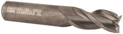 Kennametal - 5/8", 1-1/4" LOC, 5/8" Shank Diam, 3-1/2" OAL, 3 Flute, Solid Carbide Square End Mill - Single End, Uncoated, Spiral Flute, 37° Helix, Centercutting, Right Hand Cut, Right Hand Flute, Series AADE - Americas Industrial Supply