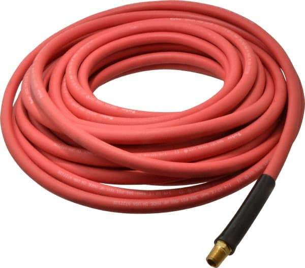 Parker - 1/4" ID x 1/2" OD 50' Long Multipurpose Air Hose - MNPT x MNPT Ends, 300 Working psi, -40 to 212°F, 1/4" Fitting, Red - Americas Industrial Supply