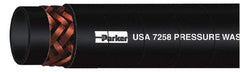 Parker - 50' Long, 1/4" Fitting, Male Rigid x Male Swivel Fitting, -40 to 250°F, Neoprene High Temp & High Pressure Hose - 1/4" Inside x 1/2" Outside Diam, Blue, 3,000 psi - Americas Industrial Supply