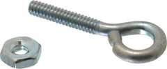 Gibraltar - #6-32, Zinc-Plated Finish, Steel Wire Turned Open Eye Bolt - 5/8" Thread Length, 1/4" ID x 1/2" OD, 3/4" Shank Length - Americas Industrial Supply