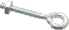 Gibraltar - #8-32, Zinc-Plated Finish, Steel Wire Turned Open Eye Bolt - 1" Thread Length, 1/4" ID x 9/16" OD, 1-1/8" Shank Length - Americas Industrial Supply