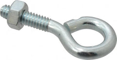 Gibraltar - 1/4-20, Zinc-Plated Finish, Steel Wire Turned Open Eye Bolt - 7/8" Thread Length, 1/2" ID x 1" OD, 1" Shank Length - Americas Industrial Supply