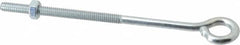 Gibraltar - 1/4-20, Zinc-Plated Finish, Steel Wire Turned Open Eye Bolt - 3" Thread Length, 1/2" ID x 1" OD, 5" Shank Length - Americas Industrial Supply