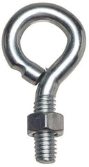 Gibraltar - #10-24, Zinc-Plated Finish, Steel Wire Turned Open Eye Bolt - 1-1/2" Thread Length, 3/8" ID x 3/4" OD, 3" Shank Length - Americas Industrial Supply