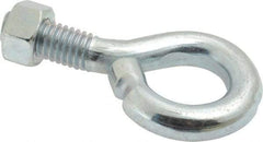 Gibraltar - 3/8-16, Zinc-Plated Finish, Steel Wire Turned Open Eye Bolt - 7/8" Thread Length, 3/4" ID x 1-3/8" OD, 1" Shank Length - Americas Industrial Supply