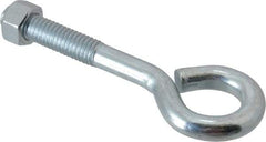 Gibraltar - 3/8-16, Zinc-Plated Finish, Steel Wire Turned Open Eye Bolt - 1-1/2" Thread Length, 3/4" ID x 1-1/2" OD, 2-1/2" Shank Length - Americas Industrial Supply