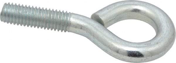 Gibraltar - 1/2-13, Zinc-Plated Finish, Steel Wire Turned Open Eye Bolt - 1-1/2" Thread Length, 1" ID x 2" OD, 2" Shank Length - Americas Industrial Supply