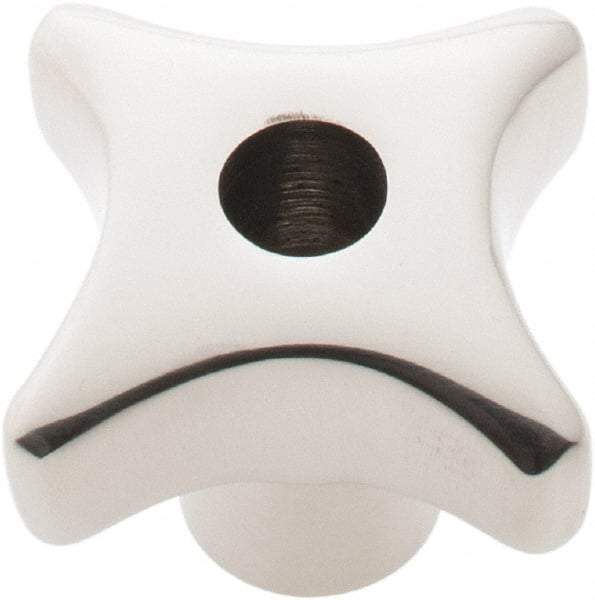 KIPP - 1.57" Head Diam, 4 Point Lobed Knob - 5/16-18 Hole, Stainless Steel - Americas Industrial Supply