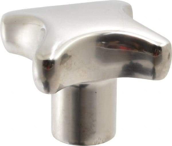 KIPP - 1.96" Head Diam, 4 Point Lobed Knob - 3/8-16 Hole, Stainless Steel - Americas Industrial Supply