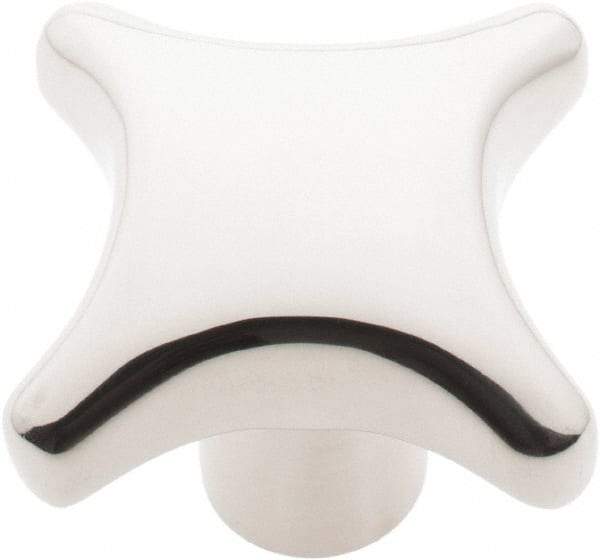 KIPP - 2.48" Head Diam, 4 Point Lobed Knob - 1/2-13 Hole, Stainless Steel - Americas Industrial Supply