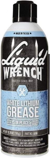 Liquid Wrench - 10.25 oz Aerosol Lithium General Purpose Grease - White, 225°F Max Temp, - Americas Industrial Supply