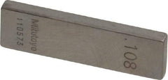 Mitutoyo - 0.108" Rectangular Steel Gage Block - Accuracy Grade 0, Includes Certificate of Inspection - Americas Industrial Supply