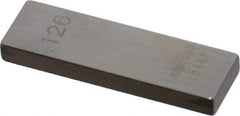 Mitutoyo - 0.126" Rectangular Steel Gage Block - Accuracy Grade AS-1, Includes Certificate of Inspection - Americas Industrial Supply