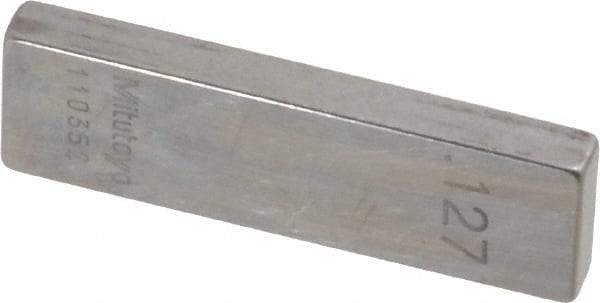 Mitutoyo - 0.127" Rectangular Steel Gage Block - Accuracy Grade AS-1, Includes Certificate of Inspection - Americas Industrial Supply
